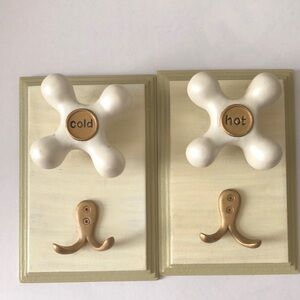 Vintage Style Hot and Cold Wall Hooks